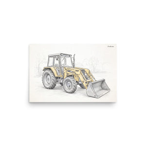 Furrow & Fields Poster Massey Ferguson 50E Pencil Sketch | Poster Quality Farmers Merch