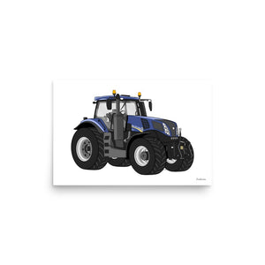 Furrow & Fields Poster New Holland T8 435 | Poster Quality Farmers Merch