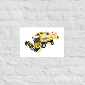 Furrow & Fields Poster New Holland TX 66 Combine Harvester | Poster Quality Farmers Merch
