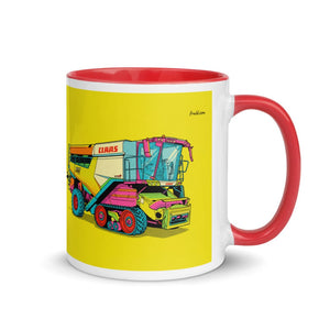 Furrow & Fields Red / 11 oz CLAAS Lexion 8600 TerraTrac Pop Art | Mug with Color Inside Quality Farmers Merch