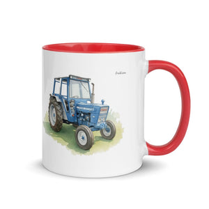 Furrow & Fields Red / 11 oz Ford 4600 Watercolor | Mug with Color Inside Quality Farmers Merch