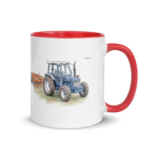 Furrow & Fields Red / 11 oz Ford 7810 Generation III Watercolor | Mug with Color Inside Quality Farmers Merch