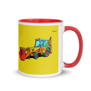 Furrow & Fields Red / 11 oz JCB 3C II Pop Art | Mug with Color Inside Quality Farmers Merch