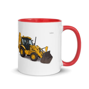 Furrow & Fields Red / 11 oz JCB 3CX Sitemaster Plus | Mug with Color Inside Quality Farmers Merch