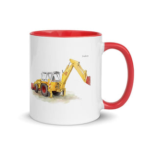 Furrow & Fields Red / 11 oz JCB 4D II Watercolor | Mug with Color Inside Quality Farmers Merch
