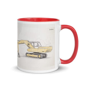 Furrow & Fields Red / 11 oz JCB 806 Pencil Sketch | Mug with Color Inside Quality Farmers Merch