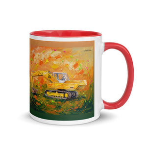 Furrow & Fields Red / 11 oz JCB 806 Splash Art | Mug with Color Inside Quality Farmers Merch