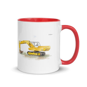 Furrow & Fields Red / 11 oz JCB 806 Watercolor | Mug with Color Inside Quality Farmers Merch
