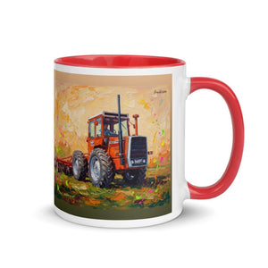 Furrow & Fields Red / 11 oz Massey Ferguson 1200 Splash Art | Mug with Color Inside Quality Farmers Merch