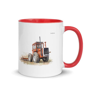 Furrow & Fields Red / 11 oz Massey Ferguson 1200 Watercolor | Mug with Color Inside Quality Farmers Merch