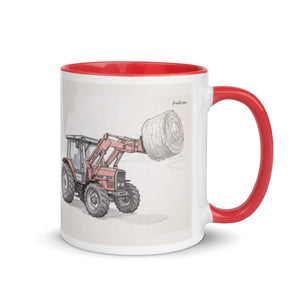 Furrow & Fields Red / 11 oz Massey Ferguson 3070 Autotronic Pencil Sketch | Mug with Color Inside Quality Farmers Merch