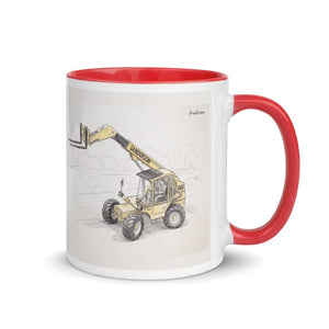 Furrow & Fields Red / 11 oz Sanderson 726 Teleporter Pencil Sketch | Mug with Color Inside Quality Farmers Merch