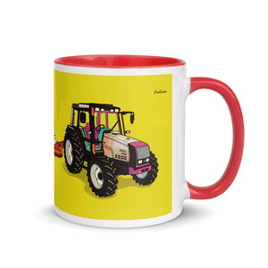 Furrow & Fields Red / 11 oz Valtra 6750 Pop Art | Mug with Color Inside Quality Farmers Merch