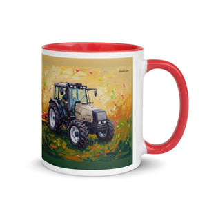 Furrow & Fields Red / 11 oz Valtra 6750 Splash Art | Mug with Color Inside Quality Farmers Merch