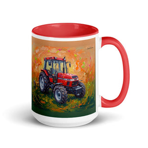 Furrow & Fields Red Case IH 4240 XL Pro Splash Art | 15 oz Mug with Color Inside Quality Farmers Merch