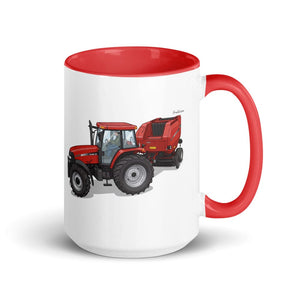 Furrow & Fields Red Case IH Maxxum MXM130 Illustration | 15 oz Mug with Color Inside Quality Farmers Merch