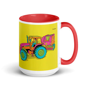 Furrow & Fields Red Case IH Maxxum MXM130 Pop Art | 15 oz Mug with Color Inside Quality Farmers Merch