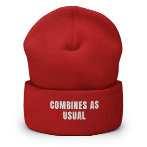Furrow & Fields Red Combines as Usual | Cuffed Beanie Quality Farmers Merch