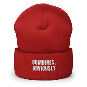 Furrow & Fields Red Combines, Obviously | Cuffed Beanie Quality Farmers Merch