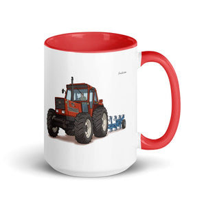 Furrow & Fields Red Fiat 1880 Illustration | 15 oz Mug with Color Inside Quality Farmers Merch