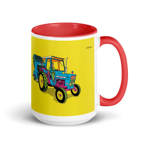 Furrow & Fields Red Ford 7600 Pop Art | 15 oz Mug with Color Inside Quality Farmers Merch