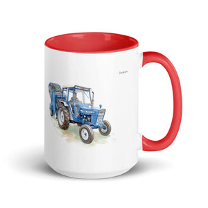 Furrow & Fields Red Ford 7600 Watercolor | 15 oz Mug with Color Inside Quality Farmers Merch