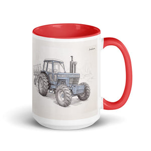 Furrow & Fields Red Ford 9700 Pencil Sketch | 15 oz Mug with Color Inside Quality Farmers Merch