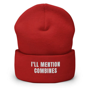Furrow & Fields Red I'll Mention Combines | Cuffed Beanie Quality Farmers Merch