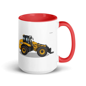 Furrow & Fields Red JCB TM420 | 15 oz Mug with Color Inside Quality Farmers Merch
