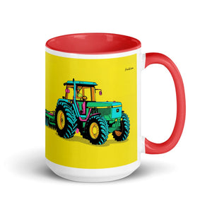 Furrow & Fields Red John Deere 4955 Pop Art | 15 oz Mug with Color Inside Quality Farmers Merch