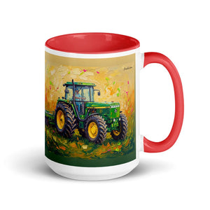 Furrow & Fields Red John Deere 4955 Splash Art | 15 oz Mug with Color Inside Quality Farmers Merch