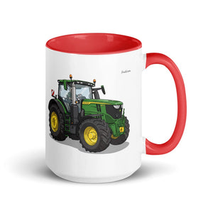 Furrow & Fields Red John Deere 6R 250 | 15 oz Mug with Color Inside Quality Farmers Merch