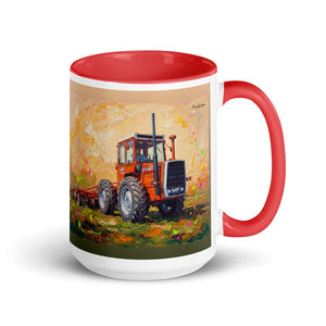 Furrow & Fields Red Massey Ferguson 1200 Splash Art | 15 oz Mug with Color Inside Quality Farmers Merch