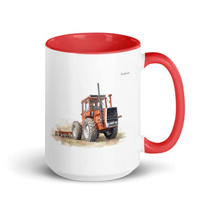 Furrow & Fields Red Massey Ferguson 1200 Watercolor | 15 oz Mug with Color Inside Quality Farmers Merch