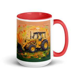 Furrow & Fields Red Massey Ferguson 50E Splash Art | 15 oz Mug with Color Inside Quality Farmers Merch