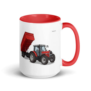 Furrow & Fields Red Massey Ferguson 6180 | 15 oz Mug with Color Inside Quality Farmers Merch