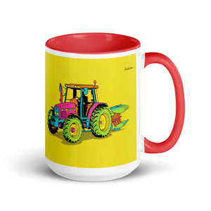 Furrow & Fields Red Massey Ferguson 6255 Pop Art | 15 oz Mug with Color Inside Quality Farmers Merch
