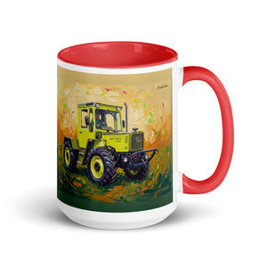 Furrow & Fields Red Mercedes-Benz MB-trac 1100 Splash Art | 15 oz Mug with Color Inside Quality Farmers Merch