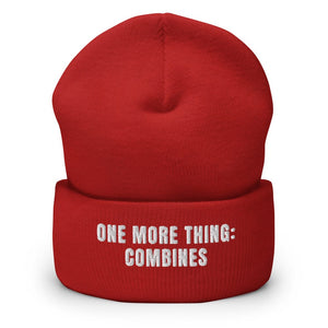 Furrow & Fields Red One More Thing: Combines | Cuffed Beanie Quality Farmers Merch