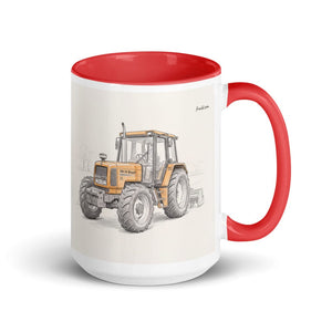 Furrow & Fields Red Renault 106-54 TL Pencil Sketch | 15 oz Mug with Color Inside Quality Farmers Merch