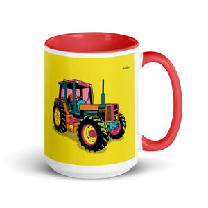 Furrow & Fields Red Renault 145.14 TX Pop Art | 15 oz Mug with Color Inside Quality Farmers Merch