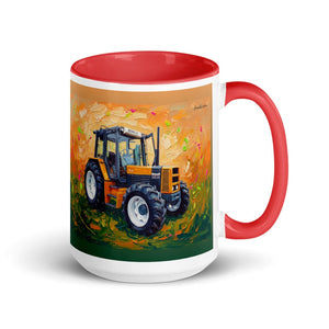 Furrow & Fields Red Renault 145.14 TX Splash Art | 15 oz Mug with Color Inside Quality Farmers Merch