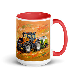 Furrow & Fields Red Renault Atles 926 RZ Splash Art | 15 oz Mug with Color Inside Quality Farmers Merch