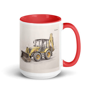 Furrow & Fields Red Terex 860 Elite Pencil Sketch | 15 oz Mug with Color Inside Quality Farmers Merch