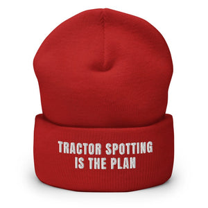 Furrow & Fields Red Tractor Spotting Is the Plan | Cuffed Beanie Quality Farmers Merch