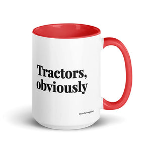 Furrow & Fields Red Tractors, Obviously | 15 oz Mug with Color Inside Quality Farmers Merch