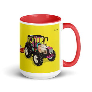 Furrow & Fields Red Valtra 6750 Pop Art | 15 oz Mug with Color Inside Quality Farmers Merch