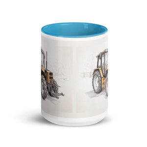 Furrow & Fields Renault 145.14 TX Pencil Sketch | 15 oz Mug with Color Inside Quality Farmers Merch