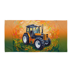 Furrow & Fields Renault 145.14 TX Splash Art | Beach Towel Quality Farmers Merch