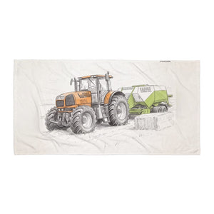 Furrow & Fields Renault Atles 926 RZ Pencil Sketch | Beach Towel Quality Farmers Merch